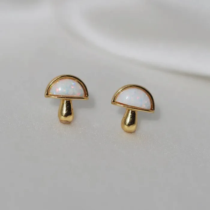 Opal Mushroom Stud Earrings Wildflower Co Earrings