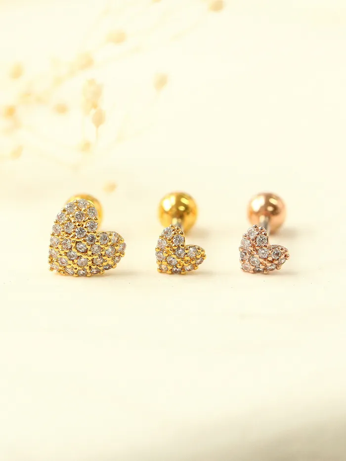 Pave heart Cartilage Earring MinimalBijoux Earrings
