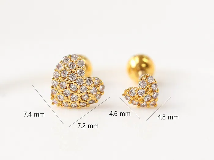 Pave heart Cartilage Earring MinimalBijoux Earrings