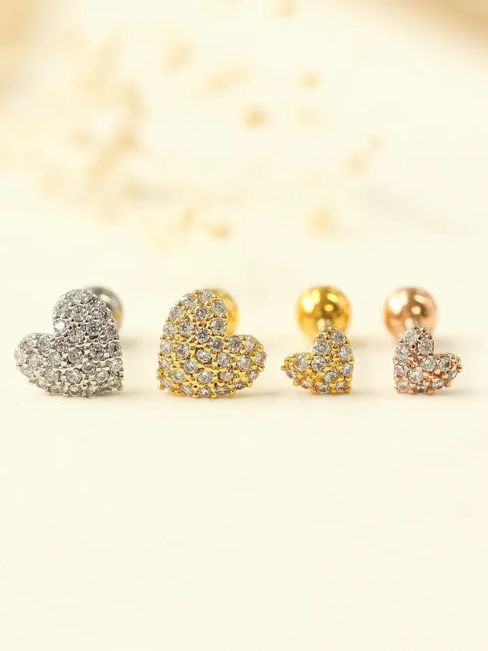 Pave heart Cartilage Earring MinimalBijoux Earrings