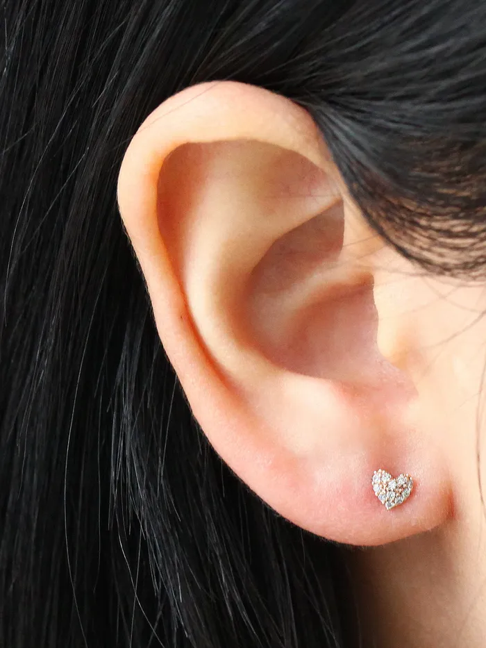 Pave heart Cartilage Earring MinimalBijoux Earrings