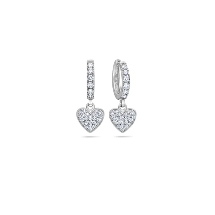 Pico Hanging Heart Hoop Earrings IF Co Earrings Pico Hanging Heart Hoop Earrings IF Co Earrings