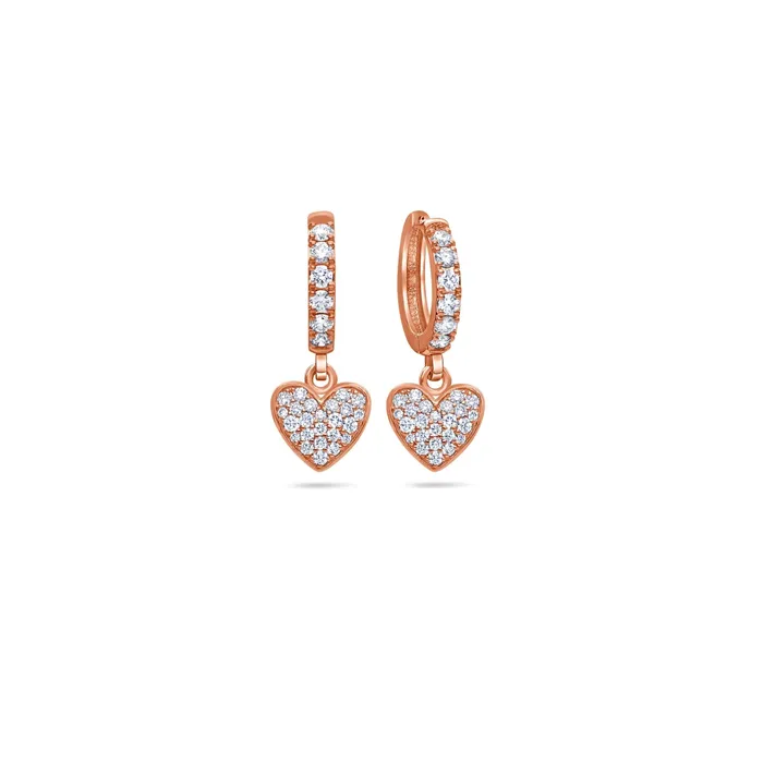 Pico Hanging Heart Hoop Earrings IF Co Earrings Pico Hanging Heart Hoop Earrings IF Co Earrings