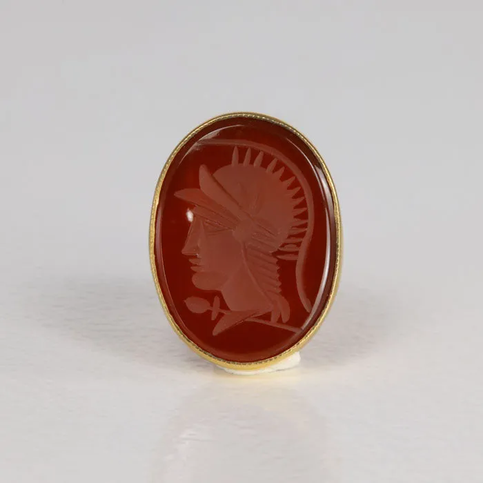 PreStyled Sets 14K Yellow Gold Carnelian Seal Pendant Moriartys Gem Art