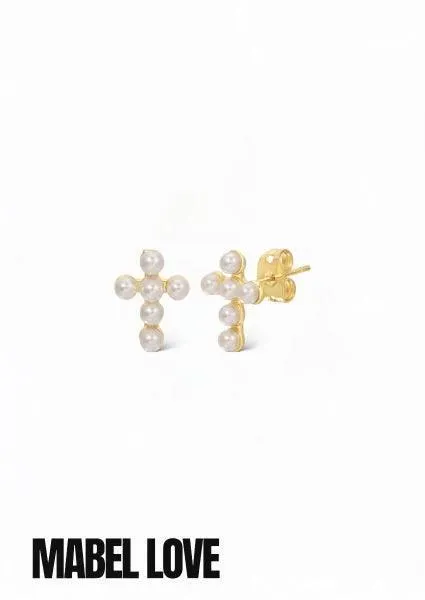 PreStyled Sets Mabel Love Boutique Gold Beaded Cross Studs