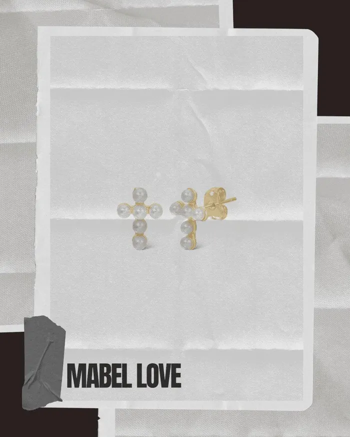PreStyled Sets Mabel Love Boutique Gold Beaded Cross Studs