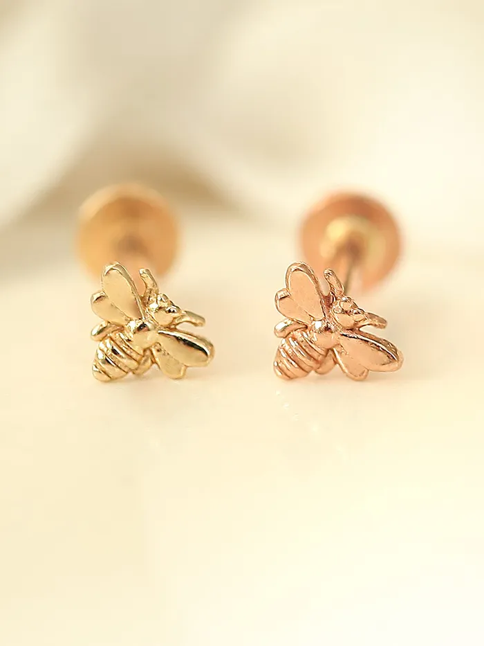 PreStyled Sets MinimalBijoux 14K Gold Internally Bee Labret Piercing 18G16G
