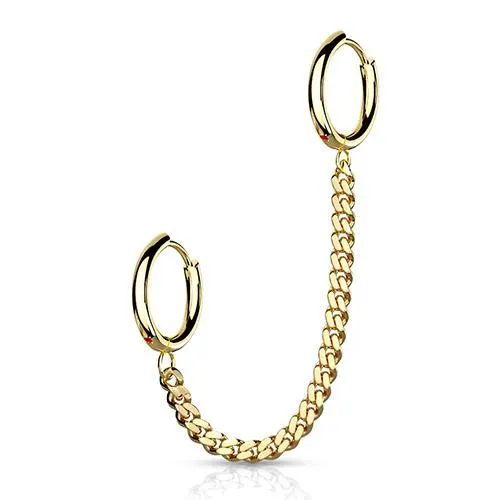 PreStyled Sets Tulsa Body Jewelry Gold Chained Cartilage Rings