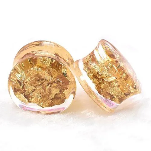 PreStyled Sets Tulsa Body Jewelry Gold Foil Plugs