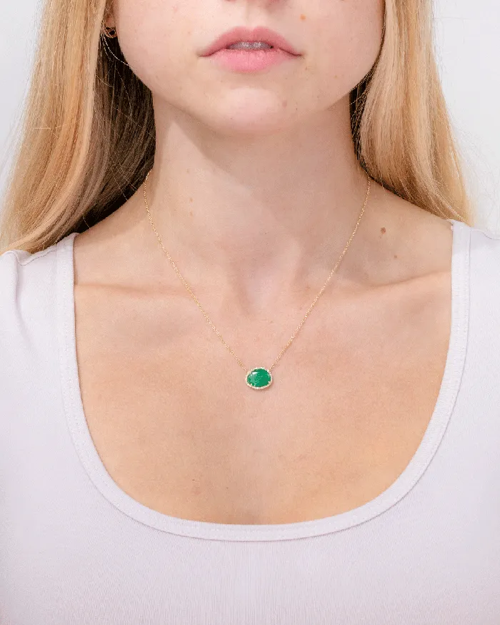 Princess Bride Diamonds Necklaces 229ct Emerald Diamond Halo Necklace