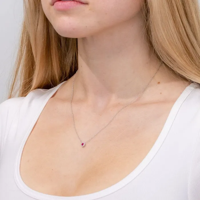 Princess Bride Diamonds Necklaces Mini Ruby Diamond Halo Necklace Princess Bride Diamonds Necklaces Mini Ruby Diamond Halo Necklace