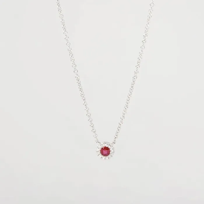 Princess Bride Diamonds Necklaces Mini Ruby Diamond Halo Necklace Princess Bride Diamonds Necklaces Mini Ruby Diamond Halo Necklace