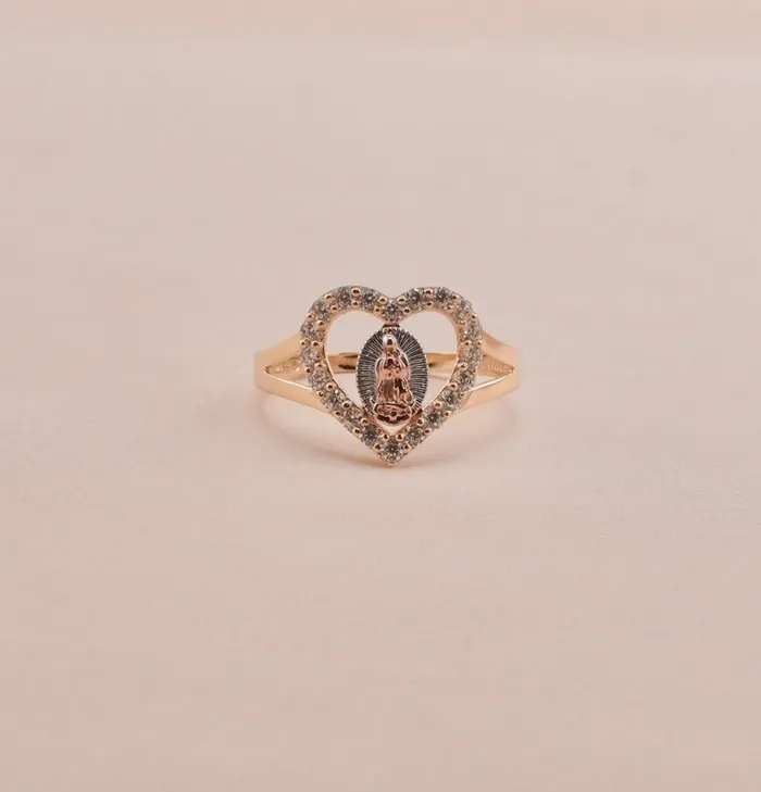 Rings AB and J 14K Gold Virgencita Womens Ring RG0621