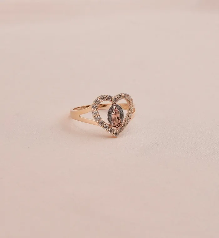 Rings AB and J 14K Gold Virgencita Womens Ring RG0621 Rings AB and J 14K Gold Virgencita Womens Ring RG0621