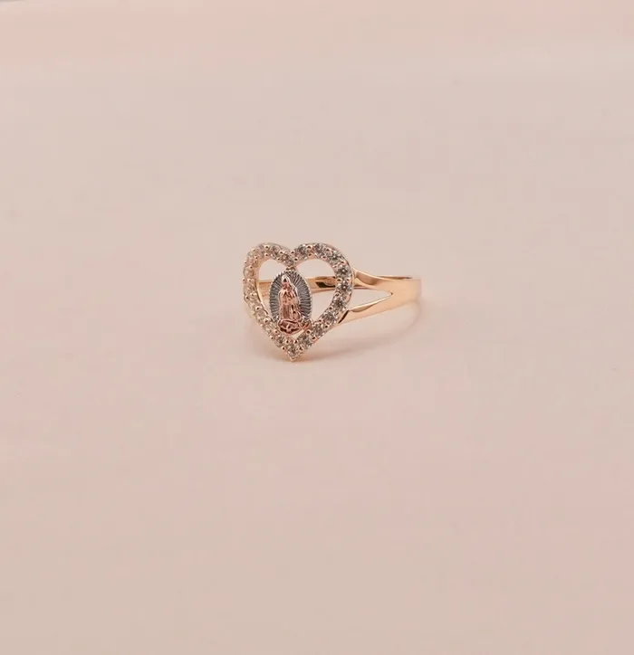 Rings AB and J 14K Gold Virgencita Womens Ring RG0621 Rings AB and J 14K Gold Virgencita Womens Ring RG0621