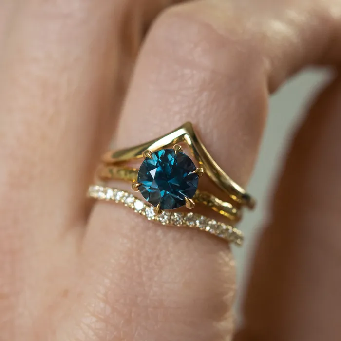 Rings Anueva Jewelry Glacial Flow Gold and French Set Diamond Ring Jacket in Solid Recycled 14k Gold
