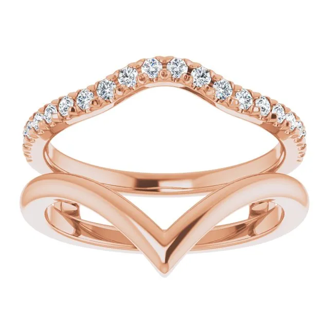 Rings Anueva Jewelry Glacial Flow Gold and French Set Diamond Ring Jacket in Solid Recycled 14k Gold