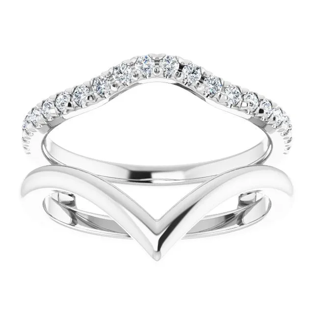 Rings Anueva Jewelry Glacial Flow Gold and French Set Diamond Ring Jacket in Solid Recycled 14k Gold