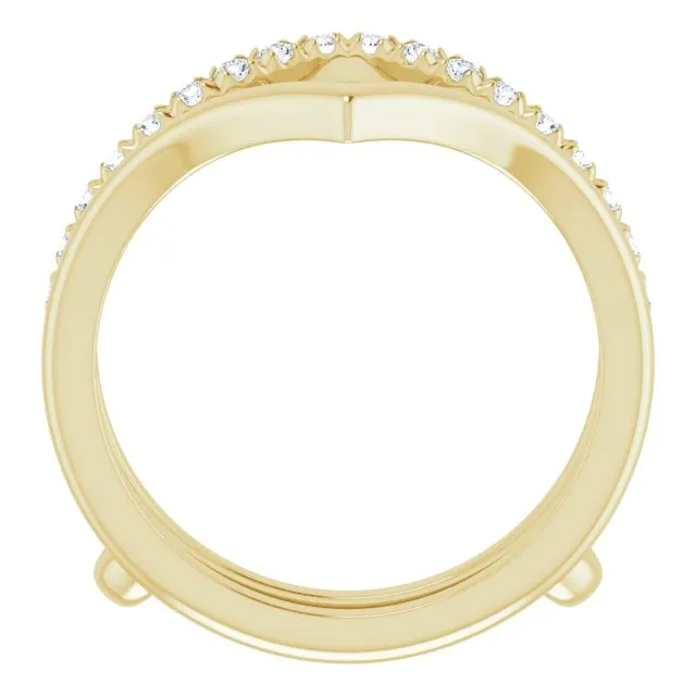 Rings Anueva Jewelry Glacial Flow Gold and French Set Diamond Ring Jacket in Solid Recycled 14k Gold