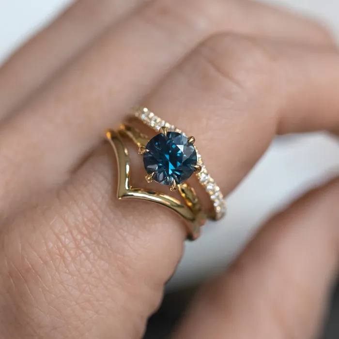 Rings Anueva Jewelry Glacial Flow Gold and French Set Diamond Ring Jacket in Solid Recycled 14k Gold