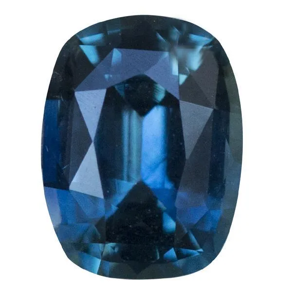 Rings Anueva Jewelry Teal Blue Three Stone Ring featuring 115ct cushion sapphire and diamonds in EastWest setting