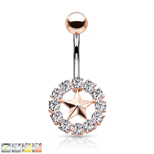 Rings Crystal Star Belly Ring Tulsa Body Jewelry