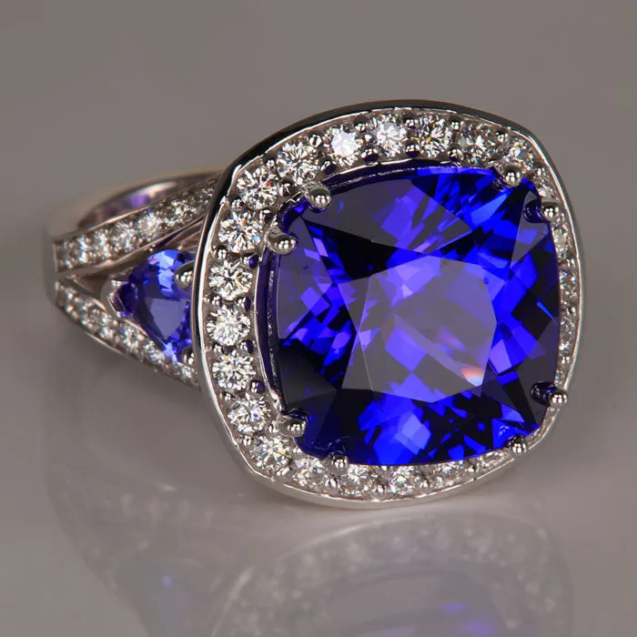 Rings Moriartys Gem Art 14K White Gold Square Cushion Tanzanite Ring 979 Carats Rings Moriartys Gem Art 14K White Gold Square Cushion Tanzanite Ring 979 Carats