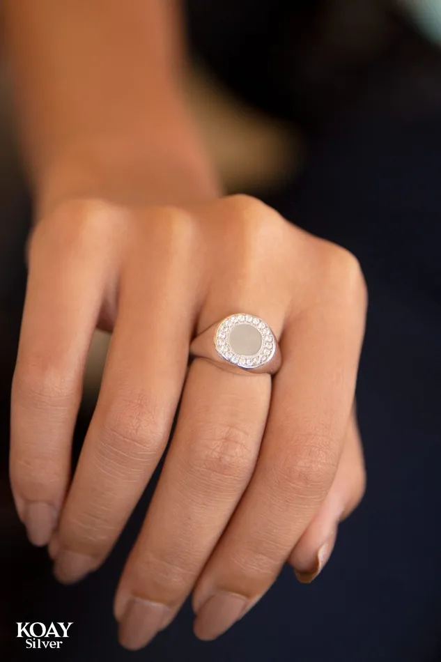 Rings Round Zircon Ring KOAY Silver Store