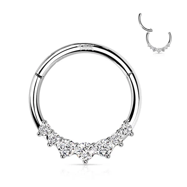 Rings Tulsa Body Jewelry 16g CZ Tiara 14k Gold Hinged Ring Rings Tulsa Body Jewelry 16g CZ Tiara 14k Gold Hinged Ring