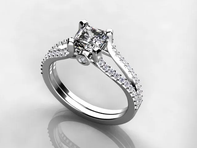 Rings vendorunknown Christopher Michael Split Shank Princess Diamond Engagement Ring Rings vendorunknown Christopher Michael Split Shank Princess Diamond Engagement Ring
