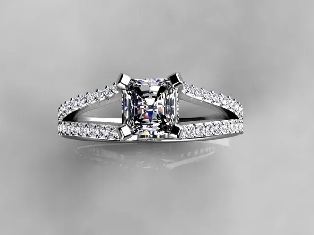 Rings vendorunknown Christopher Michael Split Shank Princess Diamond Engagement Ring Rings vendorunknown Christopher Michael Split Shank Princess Diamond Engagement Ring