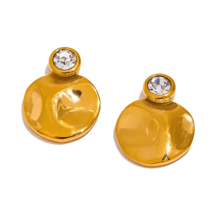 Round Plated Stud Earrings Mabel Love Co Earrings