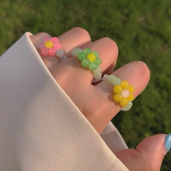 shopsnackbreak Rings Flower Power Ring in Cherry