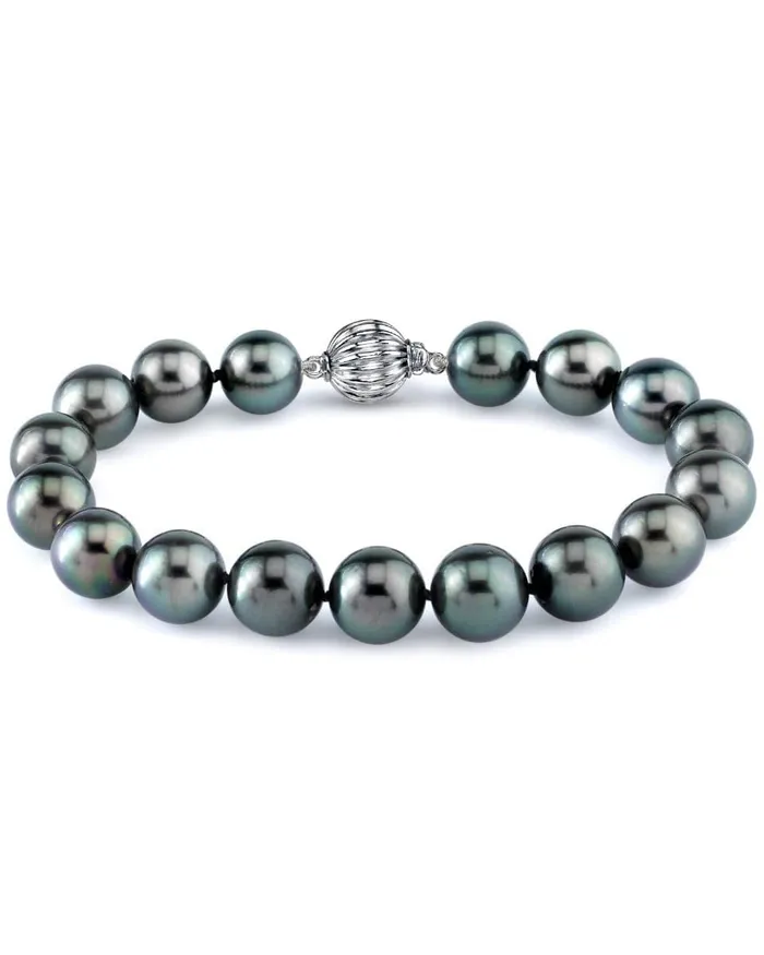 SPT Bracelets True Round Black Tahitian Pearl Bracelet 8090mm AAA Quality