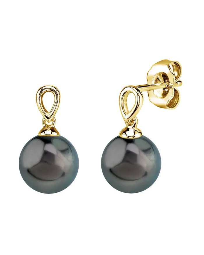 SPT Earrings Black Tahitian Pearl Sugar Dangle Earrings