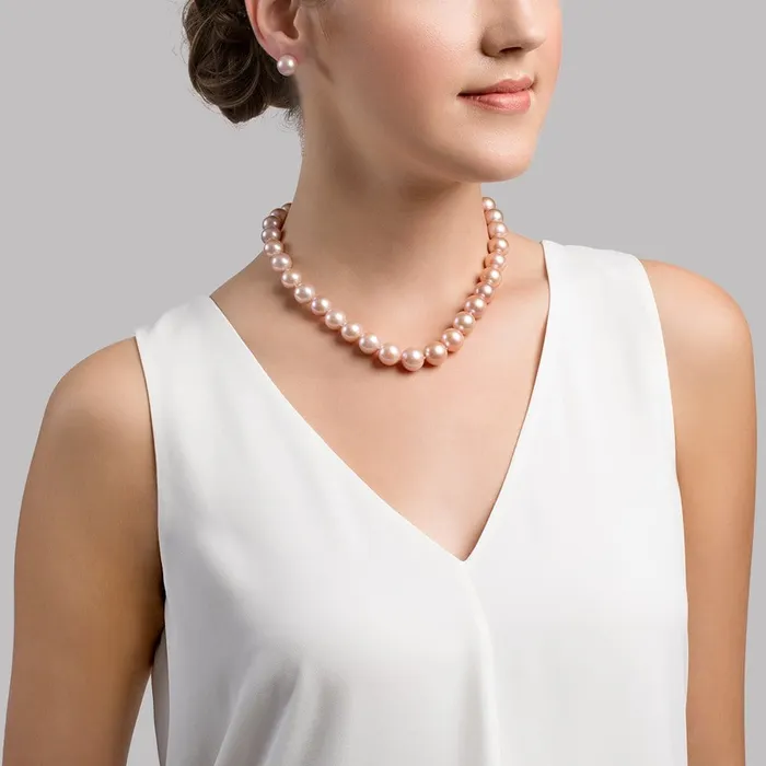 SPT Necklaces 115125mm Pink Freshwater Pearl Necklace AAA Quality