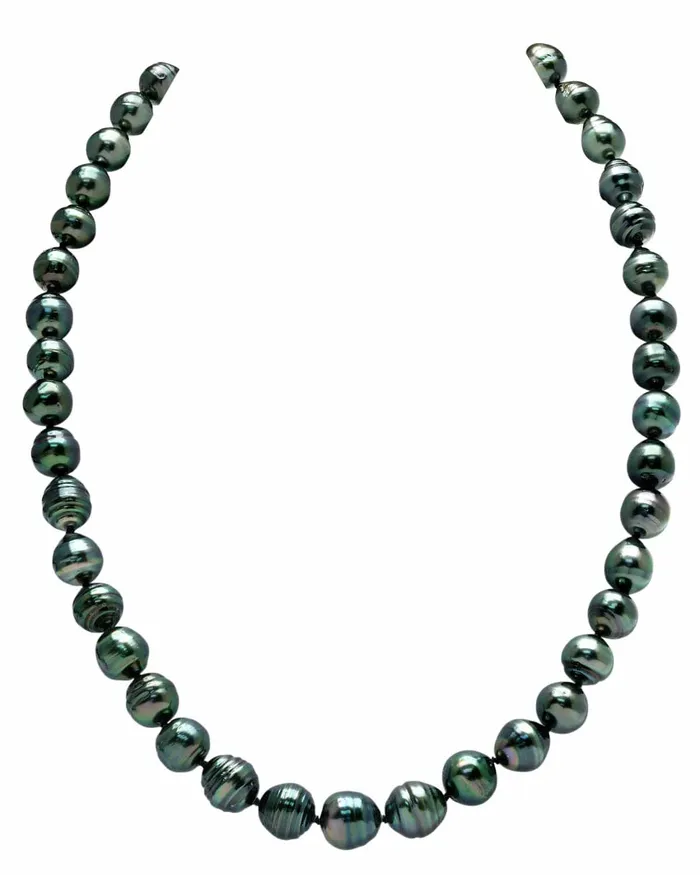 SPT Necklaces Dark Tahitian Circled Baroque Pearl Necklace 80100mm AA Quality