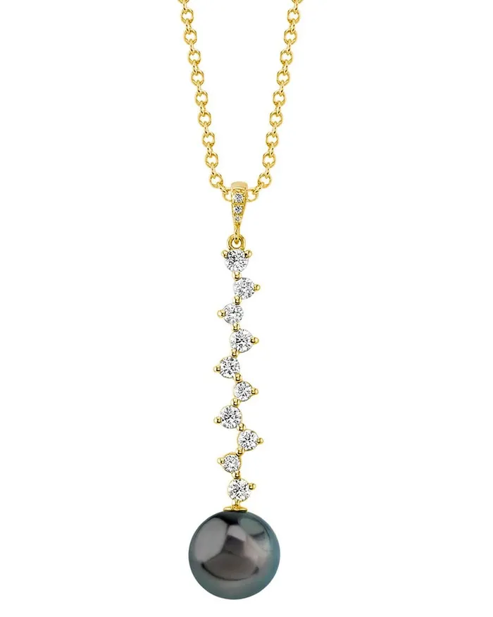 SPT Necklaces Tahitian South Sea Pearl Diamond Naomi Pendant