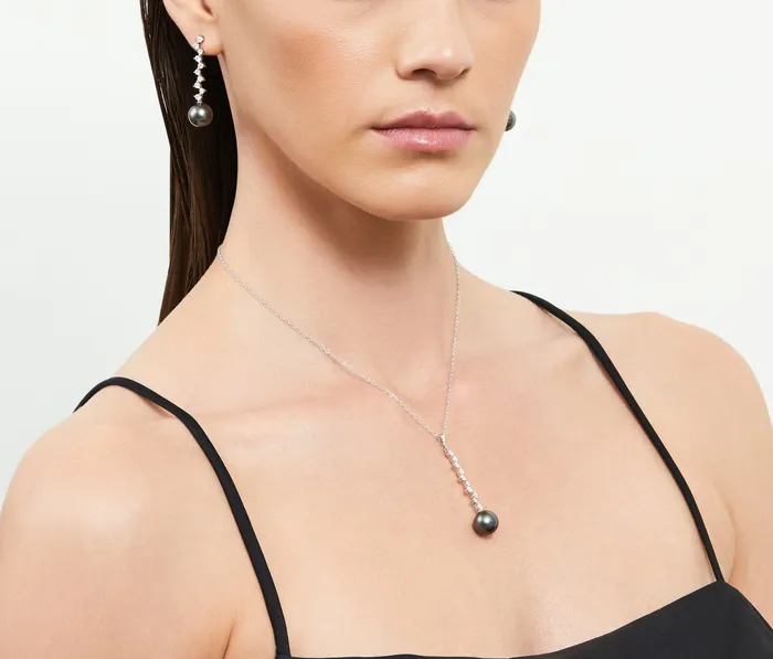 SPT Necklaces Tahitian South Sea Pearl Diamond Naomi Pendant