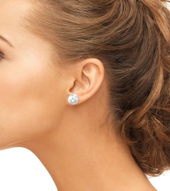 SPT White South Sea Round Pearl Stud Earrings 130140mm Earrings