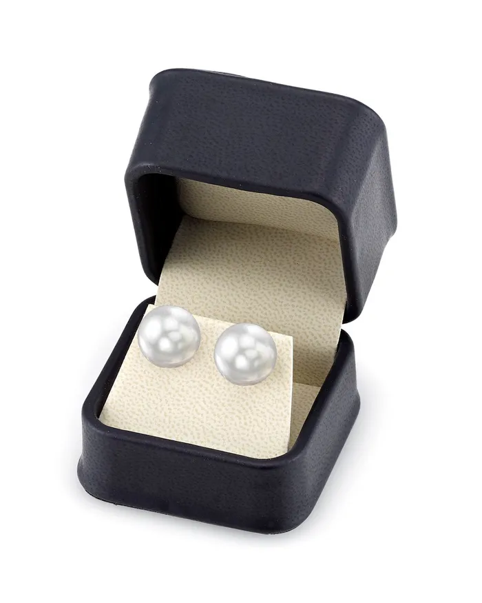 SPT White South Sea Round Pearl Stud Earrings 130140mm Earrings