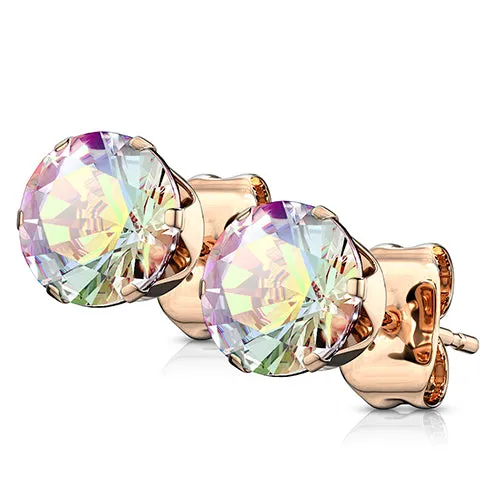 Tulsa Body Jewelry Earrings CZ Rose Gold Stud Earrings Tulsa Body Jewelry Earrings CZ Rose Gold Stud Earrings
