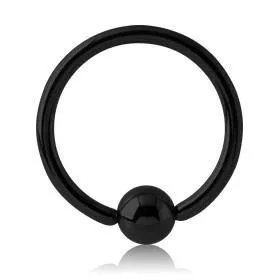 Tulsa Body Jewelry Rings 14g Black Fixed Bead Ring