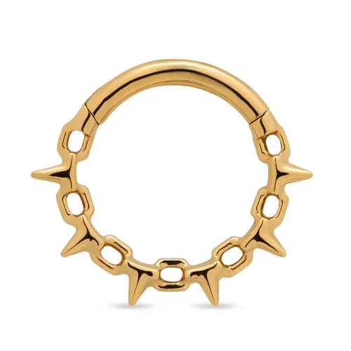 Tulsa Body Jewelry Rings 16g Gold Spike Chain Hinged Segment Ring