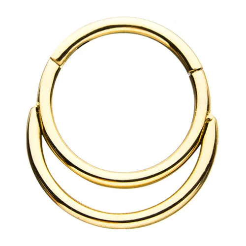 Tulsa Body Jewelry Rings 18g Double Gold Hinged Segment Ring