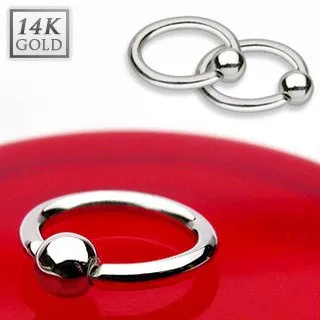 Tulsa Body Jewelry Rings 20g White 14k Gold Fixed Bead Ring Tulsa Body Jewelry Rings 20g White 14k Gold Fixed Bead Ring