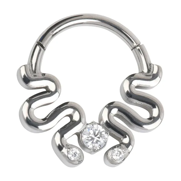 Twin Serpent Titanium Hinged Ring Tulsa Body Jewelry Rings