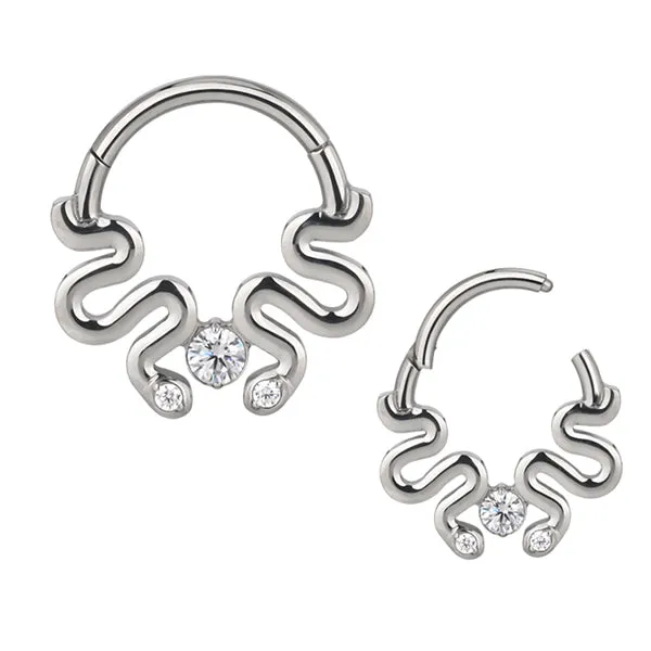 Twin Serpent Titanium Hinged Ring Tulsa Body Jewelry Rings Twin Serpent Titanium Hinged Ring Tulsa Body Jewelry Rings