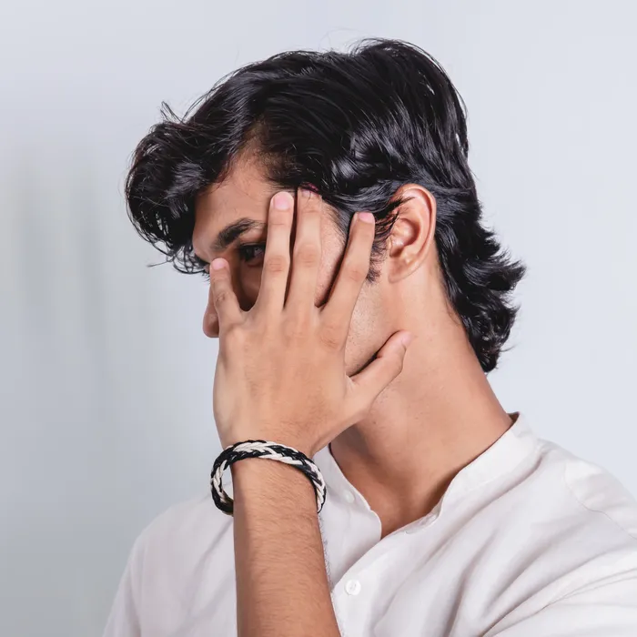 Upakarna Bracelets White Black Braided Men Bracelet
