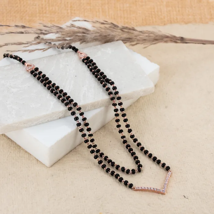 Upakarna Necklaces V Shaped Layered Mangalsutra Necklace